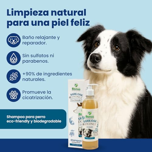 BIOMAA Shampoo Natural´s para Perros con Corteza de Encino y Aceite de Coco – Antiséptico, Hipoalergénico, Hidratante y Anticaída – Brillo y Suavidad – Ideal para Todo Tipo de Piel-17.6oz/500mL - Imagen 3