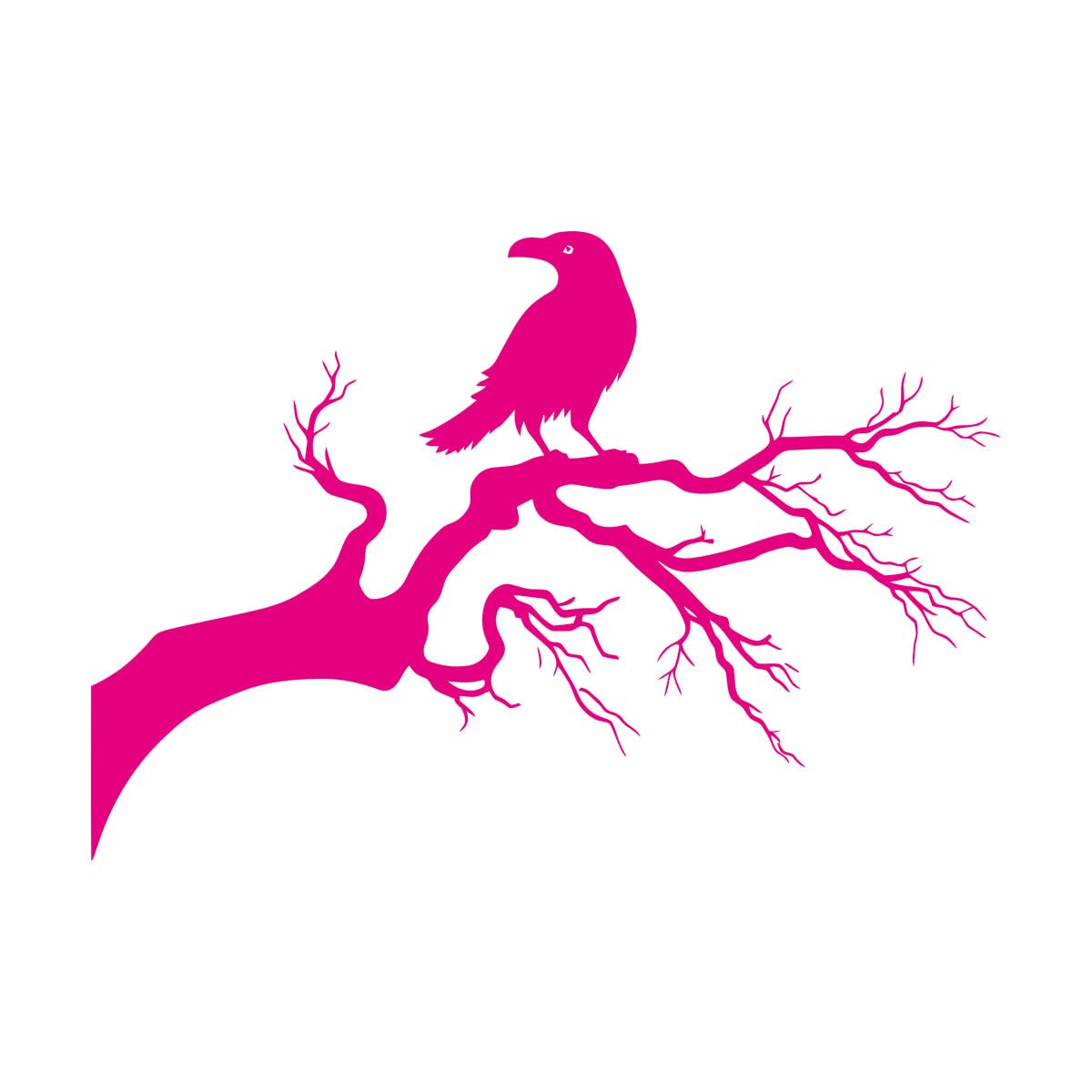 Mural and Wall Vinyl Decal Crow On Tree Branch Gothic Style Raven 36x52.3cm Removable Without Leaving Glue Small Rosered โ image 1