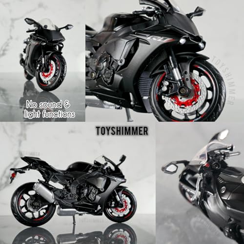 Image of die cast Yamaha YZF R1 Model Toy Metal Bike 1:12 Scale Realistic Alloy Metal Motorcycle Toy, Model Bike, Best Gift for Boys Men Kids Children (Black)