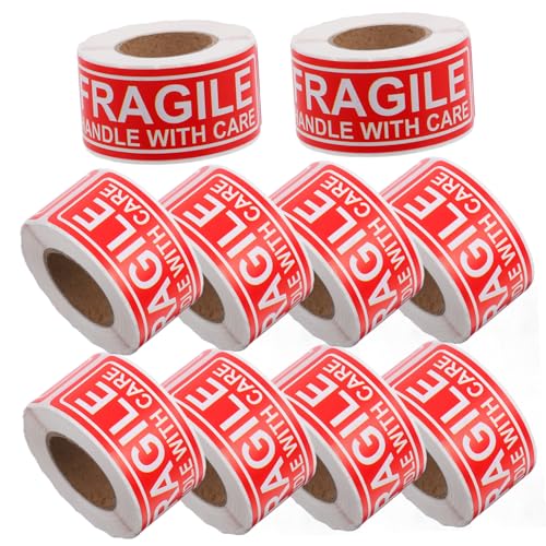 ARTIBETTER Handle Care Fragile Stickers 10 Rolls Adhesive Labels for Shipping Moving Fragile Packing Tape Caution Decals