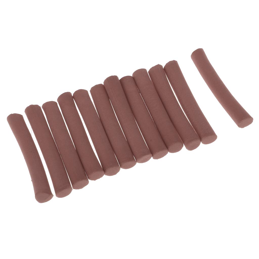 Tachiuwa 12pcs Foam Cylinders for Fly Tying, DIY Tying Materials Popper Bodies, Brown