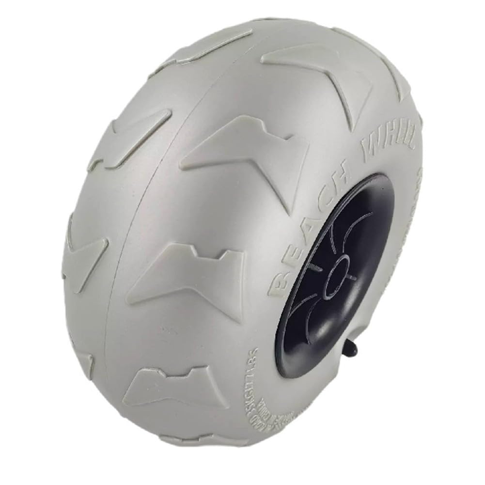 Lot de 2 roues de rechange pour chariot de plage 205 x 115 x 125 mm en PVC pour ballons, kayak, chariot de camping, gris