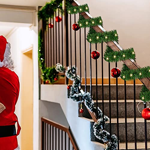 Waterglide 100LTT-WA 49Ft Lighted Christmas Green Garland With 100 Count Clear String Lights, Pre-Lit Long Artificial Greenery Garlands thumb #4