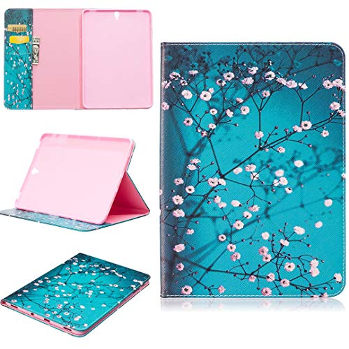 SATURCASE - Funda para Samsung Galaxy Tab S3 de 9,7 pulgadas, piel sintética, función atril, ranuras para tarjetas, funda protectora para Samsung Galaxy Tab S3 9,7 SM-T820 T825 (BFP-3)
