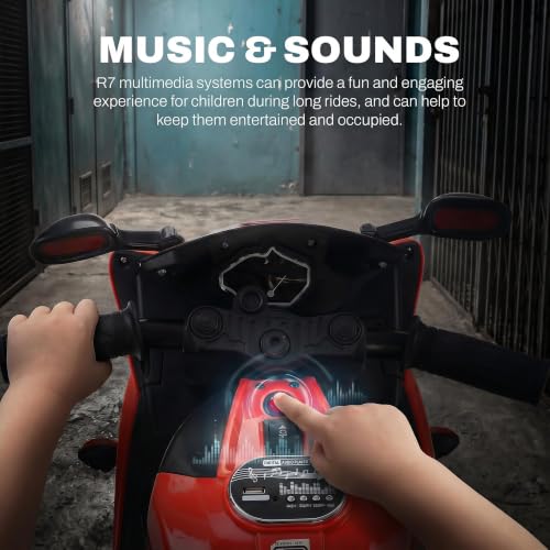 Image of Baybee R7 Baby Electric Bike for Kids with LED Lights & Music | Toddler Ride on Baby Bike with Foot Acceleration | Rechargeable Battery Operated Bike for Kids to Drive 1 to 3 Years Boys Girls (Red)