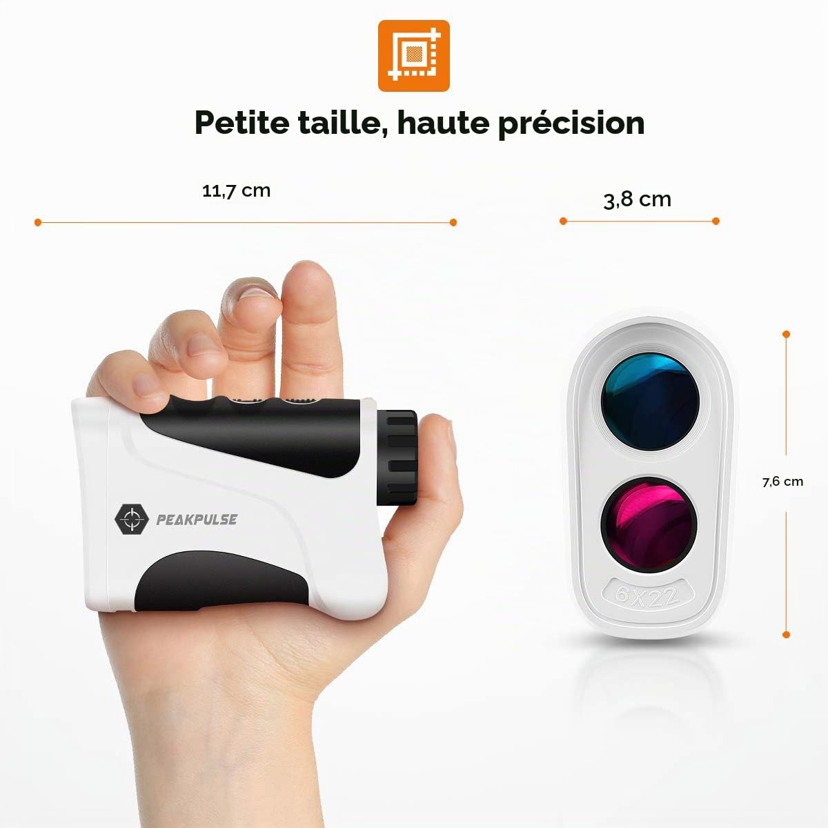 PeakPulse Télémètre de golf de 600 m avec verrouillage drapeau, grossissement 6x, vibration, mesure de la distance, le cadeau le plus approprié pour les golfeurs