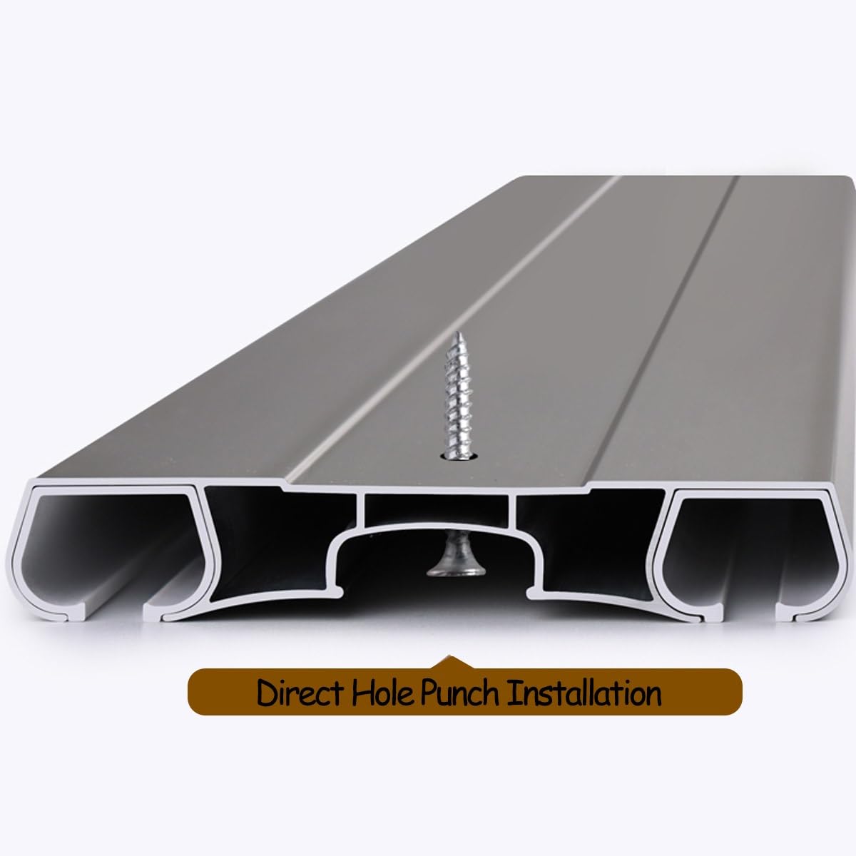 Kit de rieles de aluminio inoxidable para puerta corrediza de granero, sistema de 2 vías con juego y accesorios, fácil montaje, 250 cm, ideal para decoración del hogar (azul)