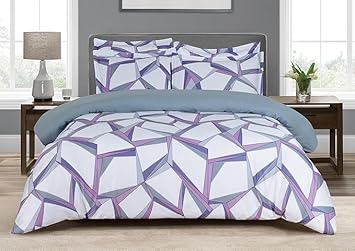 Majestic Giftware Madison Linen 4 Pcs 48" Twin Size Bedding Set (BL502-48T-4pcs) Tokyo Comfort - Mauve 300 TC 100% Cotton Sateen | 1 Fitted Sheet, 1 Duvet, 2 Pillowcases - Choice Collection