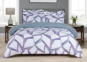 Majestic Giftware Madison Linen 4 Pcs 48" Twin Size Bedding Set (BL502-48T-4pcs) Tokyo Comfort - Mauve 300 TC 100% Cotton Sateen | 1 Fitted Sheet, 1 Duvet, 2 Pillowcases - Choice Collection