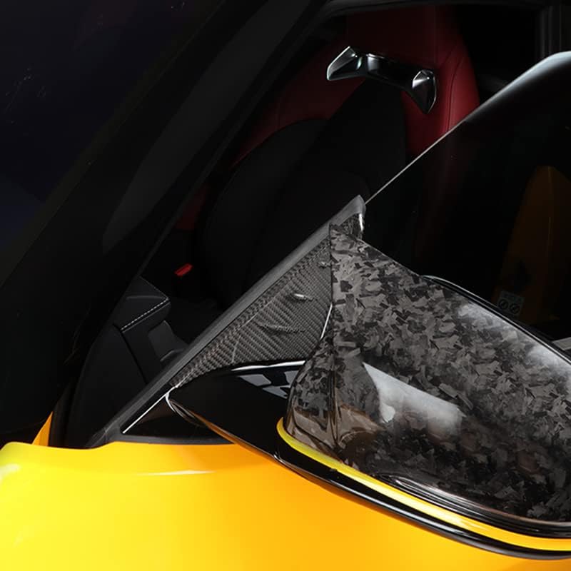 for Carbon Fiber A Pillar Rearview Mirror Panel Trim Cover for GR Supra A90 A91 (2019 to 2025) Side Window A-Pillar Triangle Covers (Bright Black)