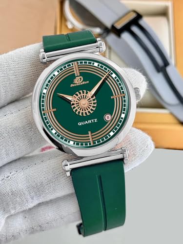 Image of DOUBLERUN Date Function White Color Silicone Strap Analog Wrist Watch for Men S 26-00-0