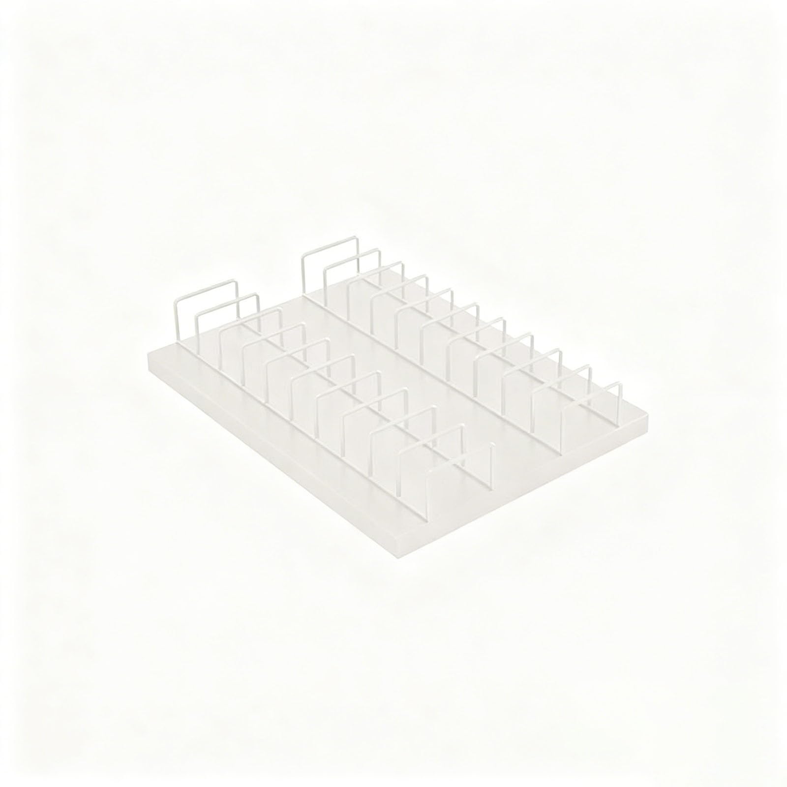 YNBSHGAA Tile Display Rack for Samples, 13x13.8x1in Desktop Organizer for Trade Shows Showrooms Retail Counters,Milky White-13x13.8x1in