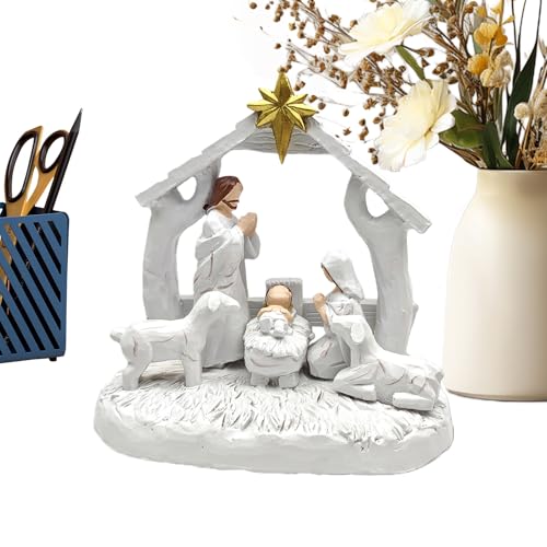 Genérico Belén | Figuras De Resina del Nacimiento - Figuras De Belén En Miniatura para Navidad,para Dormitorio Sala De Estar Oficina Iglesia Escuela Favores De Fiesta Familia Navidad