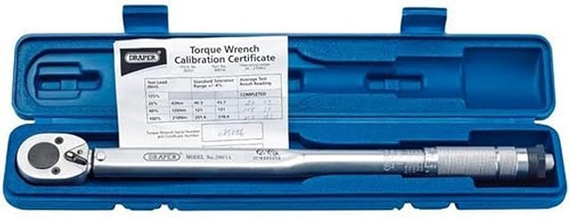 Draper 30357 Micrometer Reversible Ratchet Torque Wrench, 1/2" Square Drive, 30Nm-210Nm , Blue