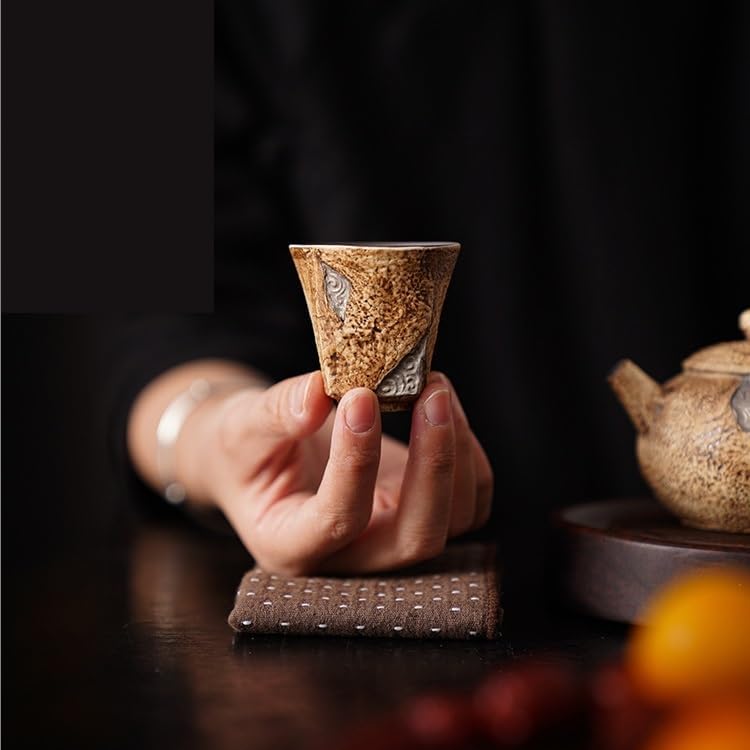 Tea Cup Retro Teacup Personal Drinking Host Single Gilded Silver Kung Fu Set Soaking Container