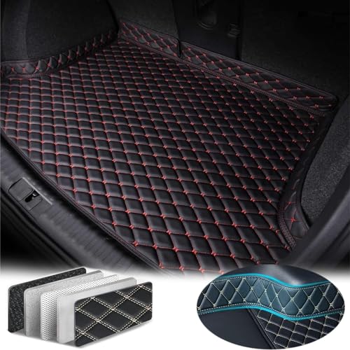 車のトランクマット カーゴマット に適用フォルクスワーゲン ゴルフ8 ヴァリアント 2021.7~現行 3Dラゲッジマット 車種専用設計カーゴマット XPEレザー荷台マット 耐汚れ 滑り防止 傷防止 ラゲージトレイ 保護パーツ 水洗い可能 取付簡単(黒赤)
