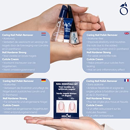 Herome - Pack Azul Tratamiento Uñas Débiles y Dañadas | para Uñas que se Rompen y No crecen. Contiene 1 Endurecedor Fuerte de Uñas, 1 Crema para Cutícula, 1 Quitaesmalte sin Acetona - imagen 7