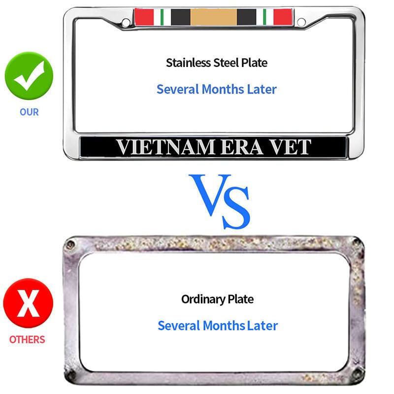 Image of Vietnam Era Veteran License Plate Frame - Military Service Commemorative Car Accessory