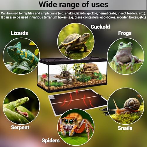 SMD35 heizmatte Terrarium heizmatte mit Thermostat, Terrarium Heat Mat für Pflanzen/amphibischer/Terrarium/Reptilien heizmatte wasserdicht, Sicher und langlebig mit zum Schutz von Haustieren (5W)