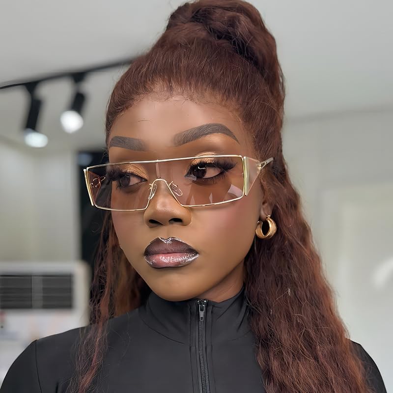 bullabulling Fashion Narrow Rectangle Sunglasses For Women One Piece Shades Futuristic Y2K Punk Style Sun Glasses3