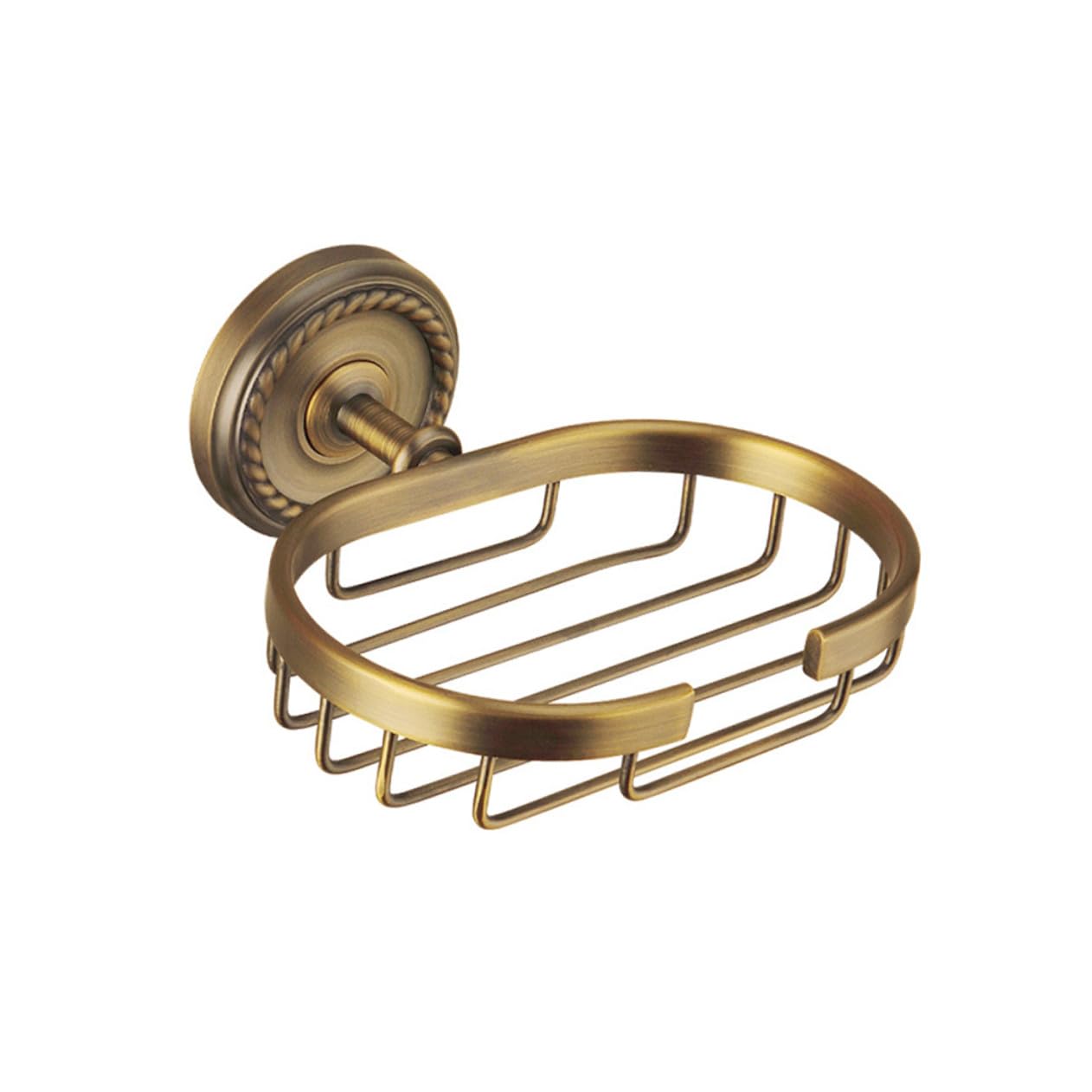 Jabonera de Pared de Latón Dorado con Red y Tornillos Ocultos