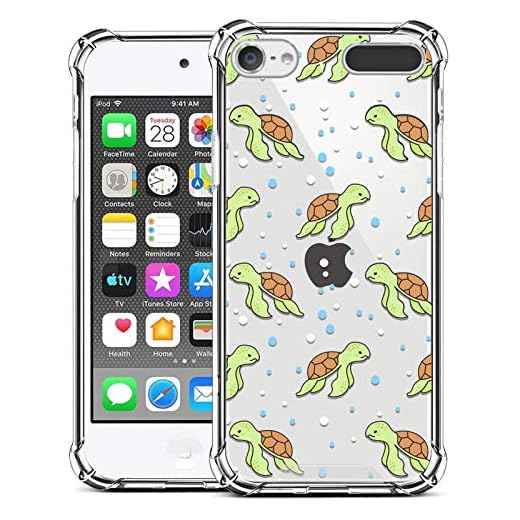 ZIYE Compatible with iPod Touch 7th Generation Case,iPod Touch 6 5 Case Clear,Shockproof Protective Case for iPod Touch 5/iPod Touch 6/iPod Touch 7 Case Turtle