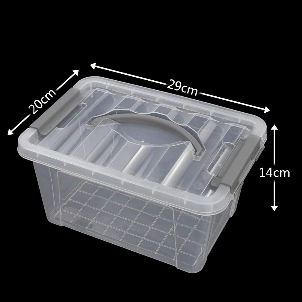 6 L Boîtes de Rangement en Plastique Transparent avec Couvercle, Lot de 6