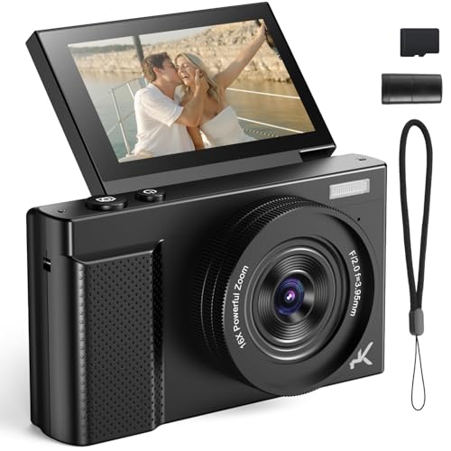 4K Digital Camera for Photography, 64MP Retro Autofocus Vlogging Camera