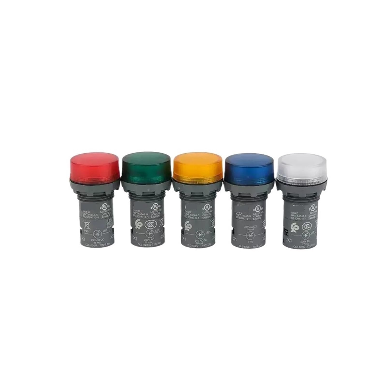 MEIFUUDWPJG LED Signal Light CL2-502/523/542/520/515/623 (Red Green Blue White Yellow)(C(White),CL2-502 24V AC DC)