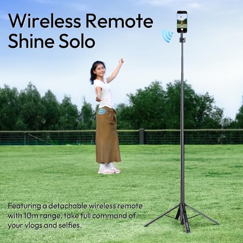Image of ULANZI Magnetic Phone Tripod-71'' Auto Open Selfie Stick Features Lift to Fold, Extendable Selfie Stick w Remote Cell Phone Tripod Stand for Live Recording Vlog for iPhone 17 16 15 14 Series Black