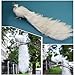 BestAlice White Peacock Christmas Ornaments 14.6 Inch Long Tail Feather Peacock Ornament Faux Simulation Feather Peacock for Christmas Tree Decoration and Garden Decor Yard Art(2pcs white)