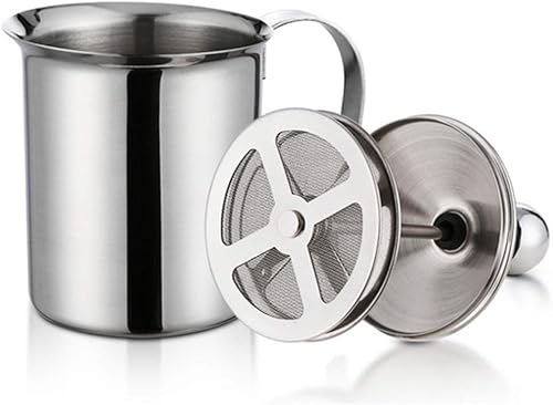 Hyzone Espumador manual de doble capa de acero inoxidable 304 para café con leche, etc. (27 oz)