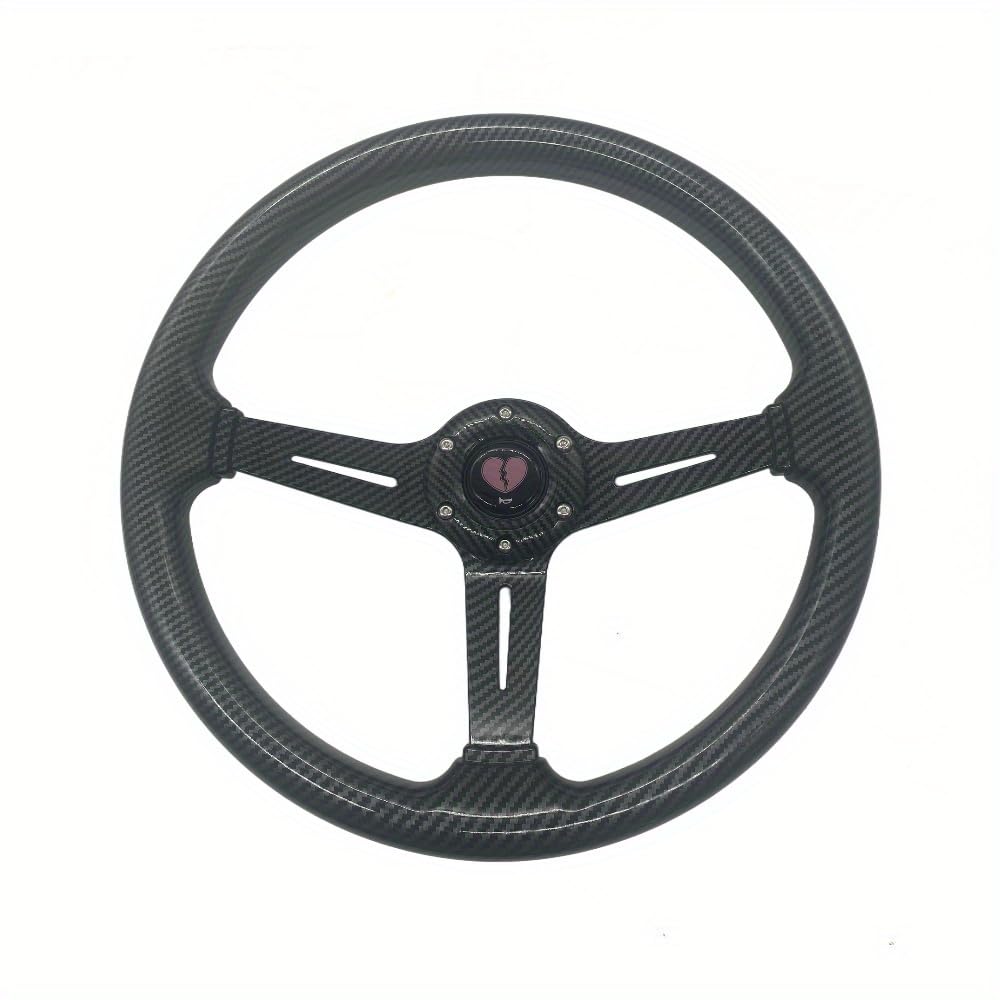 JDM Steering Wheel 12.5”/320mm 6 Bolts Grip - Carbon Fiber Style, ABS Material with Horn Button, Vehicle Customization | Sporty Look | Spoke Steering Wheel