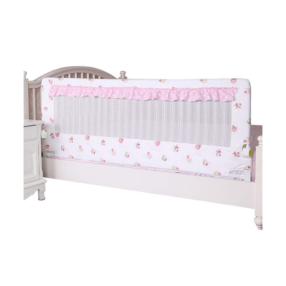 ZBBGTJK Safety Bed Fence, Portable Folding Anti-Falling Bedside Guardrail, Universal Cotton Baffle Railing,Pink,2m