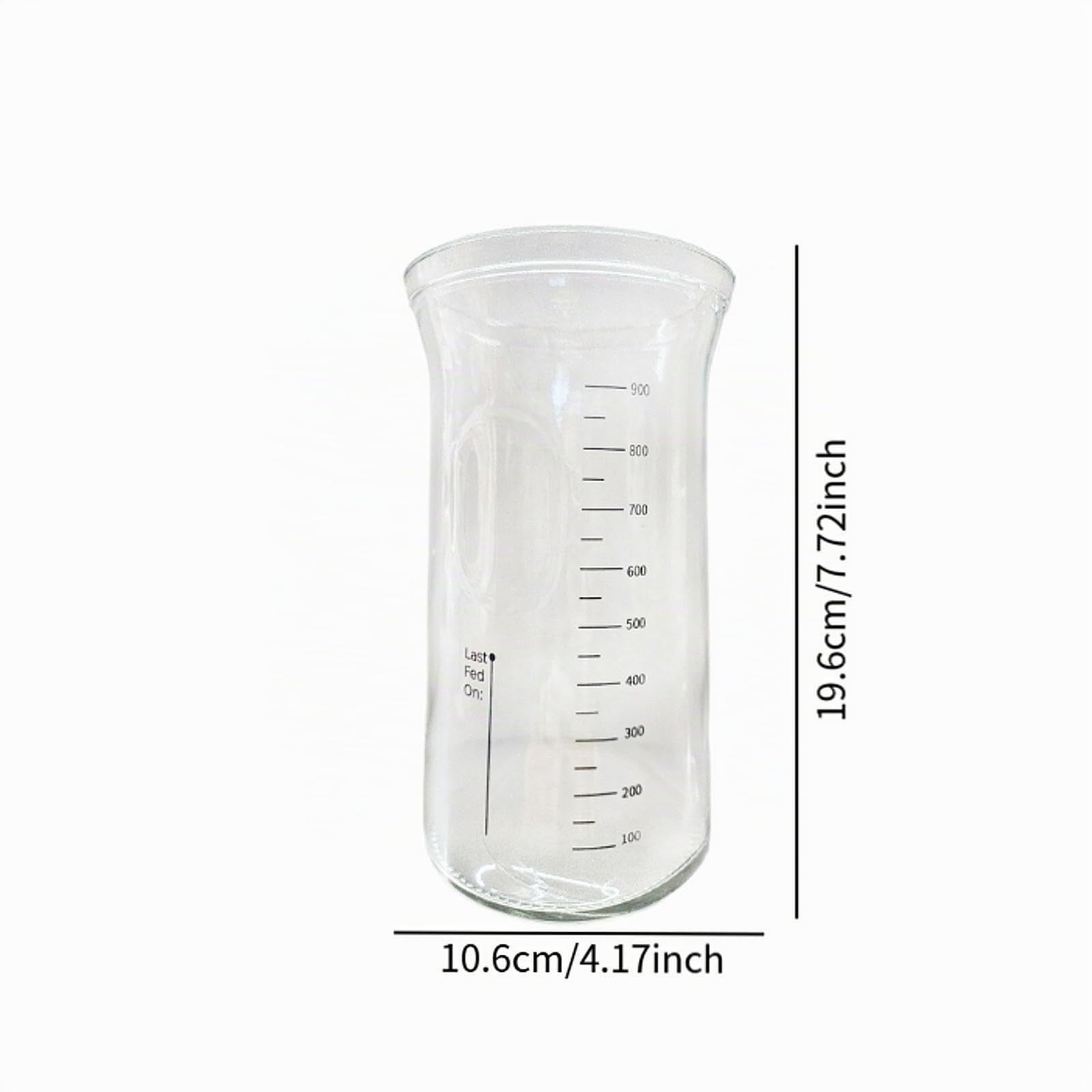 predolo Vaso Medidor de Cristal 1200 ml, Jarra de Vidrio con Escala para Cocina y Fermentación de Pan