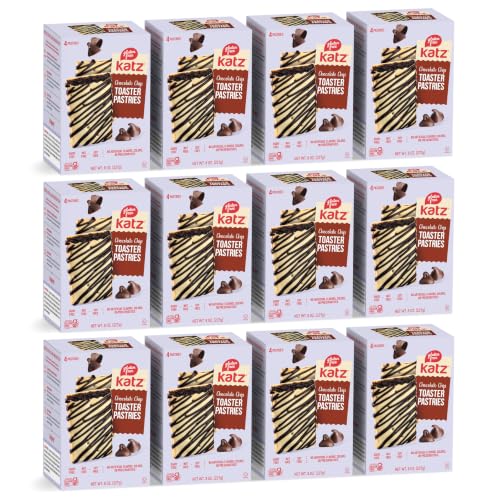 Katz Gluten Free Chocolate Chip Toaster Pastries. Breakfast Foods Snacks. Free of Dairy, Peanuts, Tree Nuts, and Sesame, No Artificial Color. Kosher. 8oz (12pk)