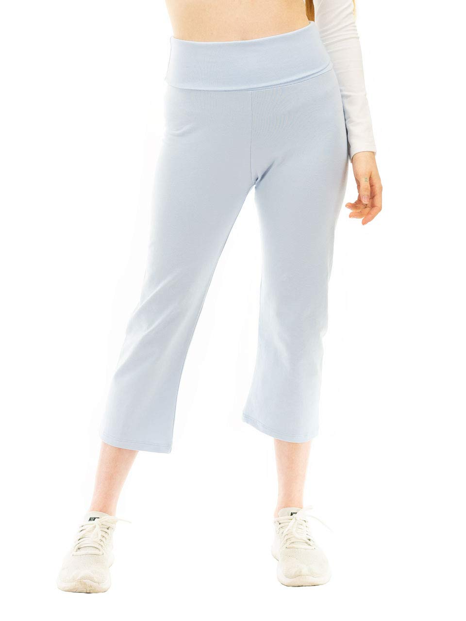 Vivian's Fashions Yoga Pants - Capri, Junior Size (Lt Blue, 3X)