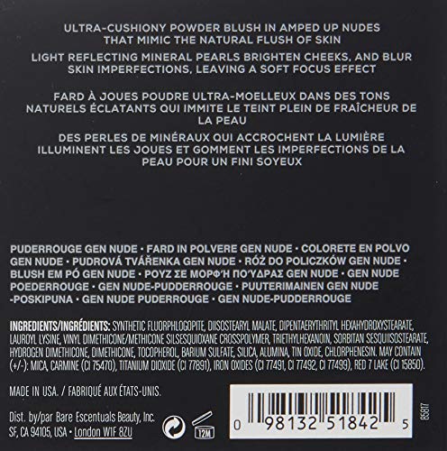 bareMinerals Gen Nude Powder Blush, Mineral-Based Pressed Powder Blush, All Day Wear, Buildable Coverage, Matte Soft Focus Finish, Talc-Free, Vegan