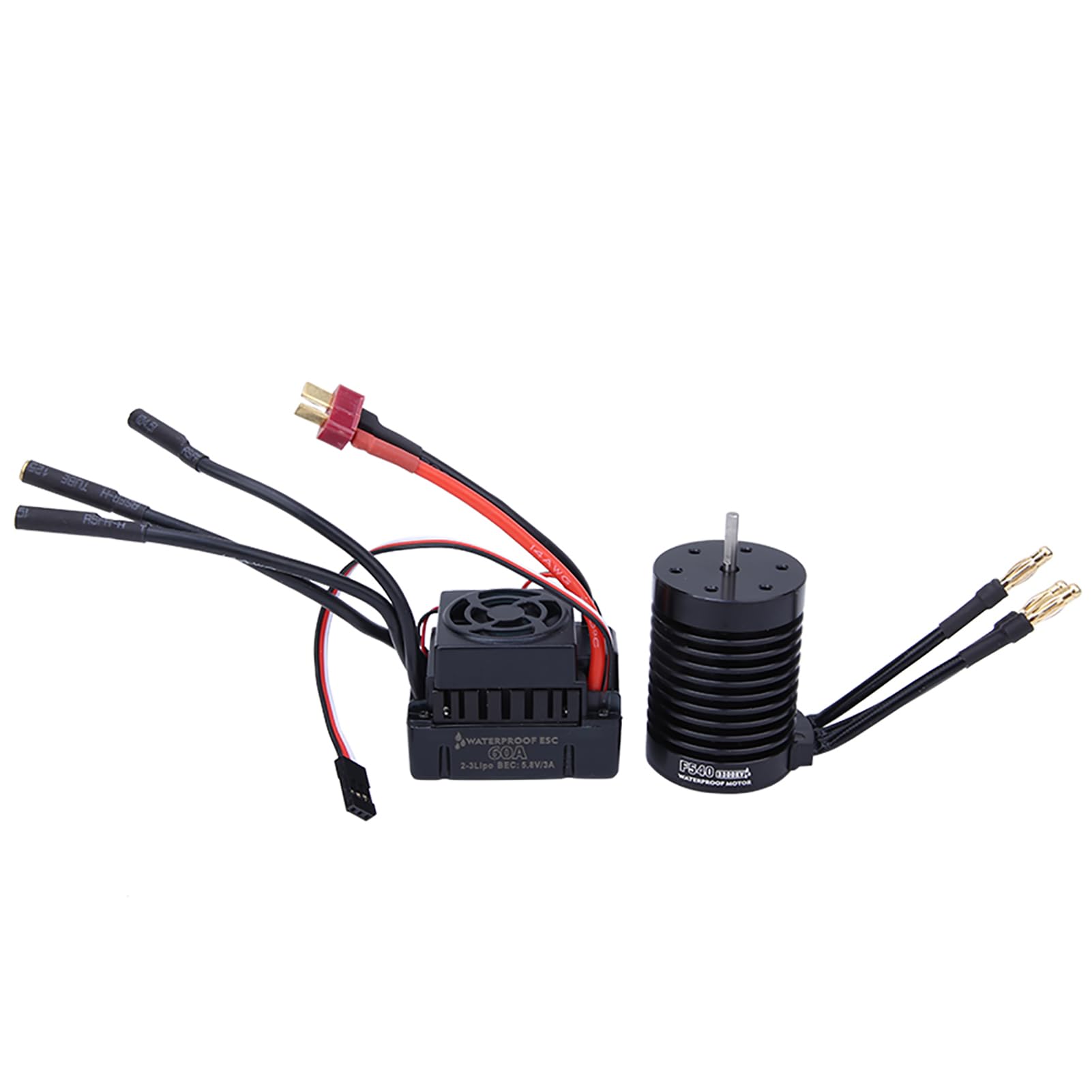 CHICIRIS Mocny Silnik F540 4370KV, Uniwersalny montaż, Wydajne Odprowadzanie Ciepła, Precyzyjna Konstrukcja z 60A ESC Combo, do Bezszczotkowego Modelu 1/10 RC (4370KV)