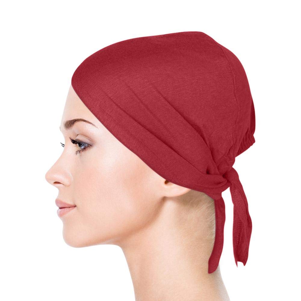 TheHijabStore.com Jersey Bonnet Caps Under Scarf Head Wraps for Women Turban Hat with Tie-Back Closure