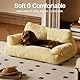 MEWOOFUN groß Katzenbett kleines Hundesofa Flauschig und waschbar Katzensofa Hundebett für Katzen, weich Katzenbett katzencouch mit Rutschfester Unterseite, Gelb 66x48cm