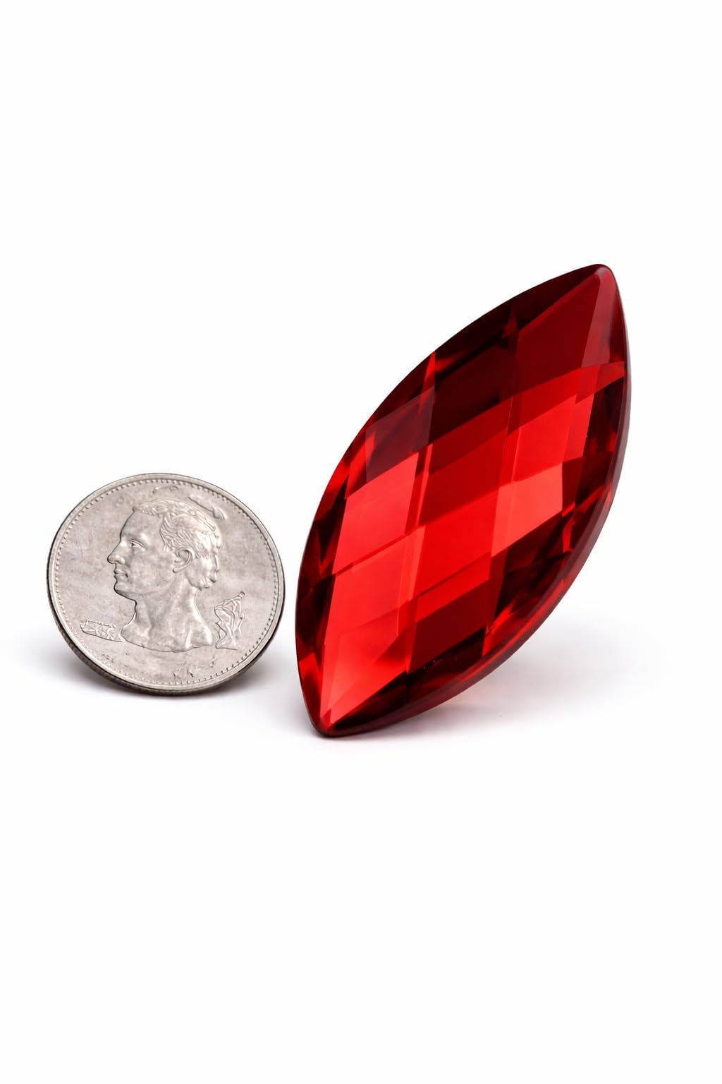 62x30mm Red Ruby H103 Large Flat Back Navette Acrylic Rhinestones Large Cosplay Gems Marquise Embelishments DIY Crafts - 2 Pieces