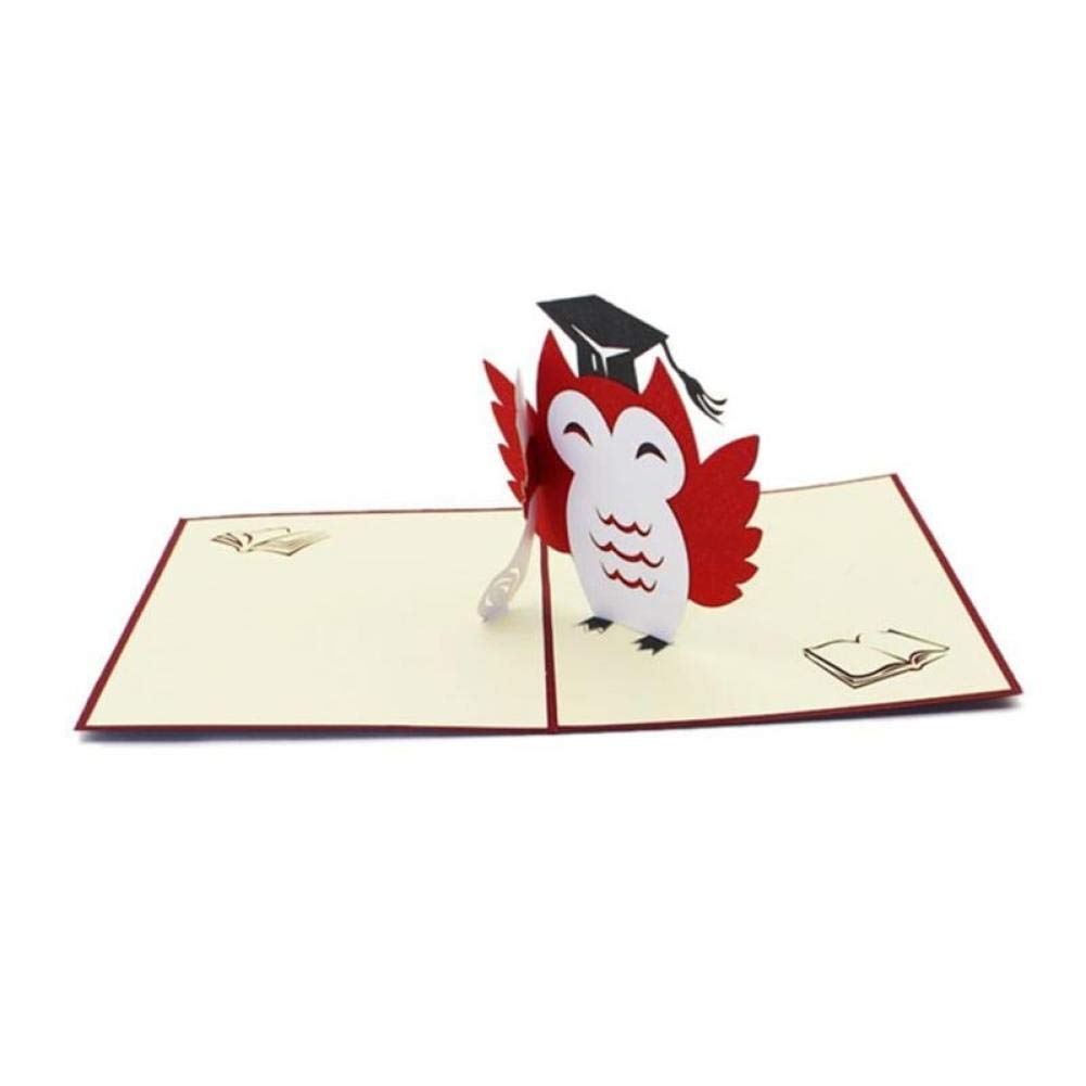 Lankater 3D Pop Up Congratulations Card On Passing The Exams, Birthday Card With Owl Graduation Cap, For Graduation Party