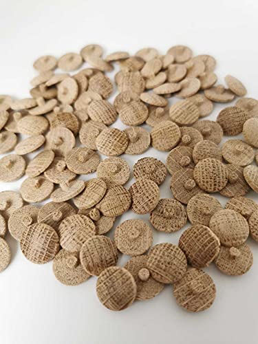 Solid Oak Wood Screw Cover CAPS - Press FIT PZ2 POZI TORX (10)