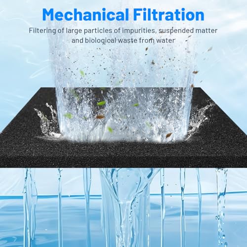 Image of Aquarium Filter Sponge, Aquarium Filter Foam for Mechanical Filtration, Traps Large Debris & Filters Water, Cut to Fit Fish Tanks, Ponds, Turtle Tanks, Salt & Freshwater, 20x20x1 in, 20PPI