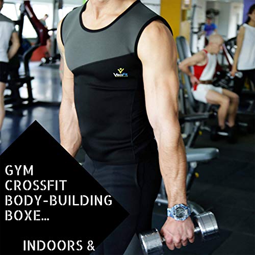 Camiseta de compresion hombre VeoFit chaleco sauna para eliminar liquidos 4