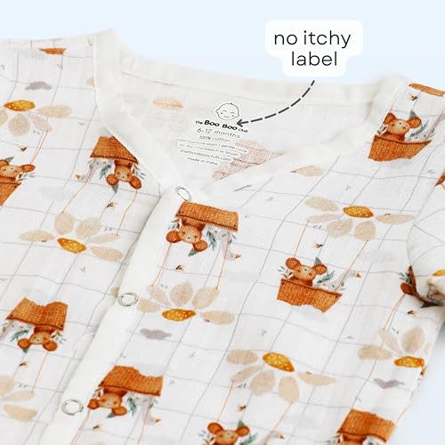 Image of The Boo Boo Club Kid'S 100% Muslin Organic Cotton Printed Button Shirt and Short Set | Half Sleeve Shirt | Summerwear Set | Kids Cothing Wear Set