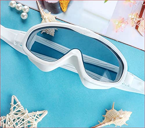 Abhsant Swimming Goggles Comfortable Silicone Large Frame Swim Glasses Anti-Fog Uv Men Women Swim Mask Waterproof For Men, Women, Junior, Adults（Transparent White|| Multi Frame || (B095SB1J7R) Amazon Price History, Amazon Price Tracker