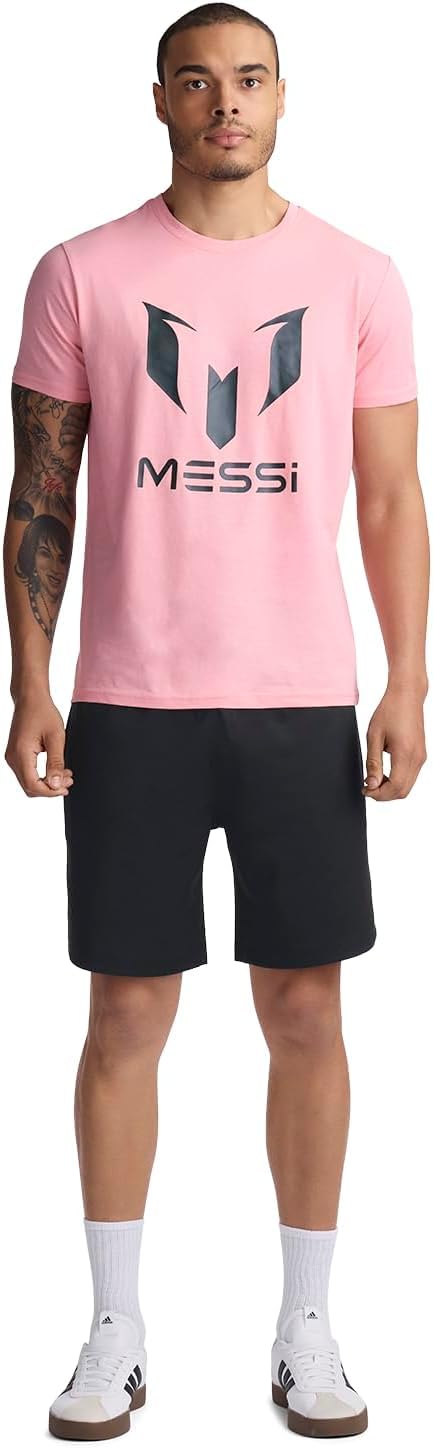 Messi Mens Wingstar Logo Tee Lifestyle Short Sleeve T-Shirt Standard Fit with Graphic