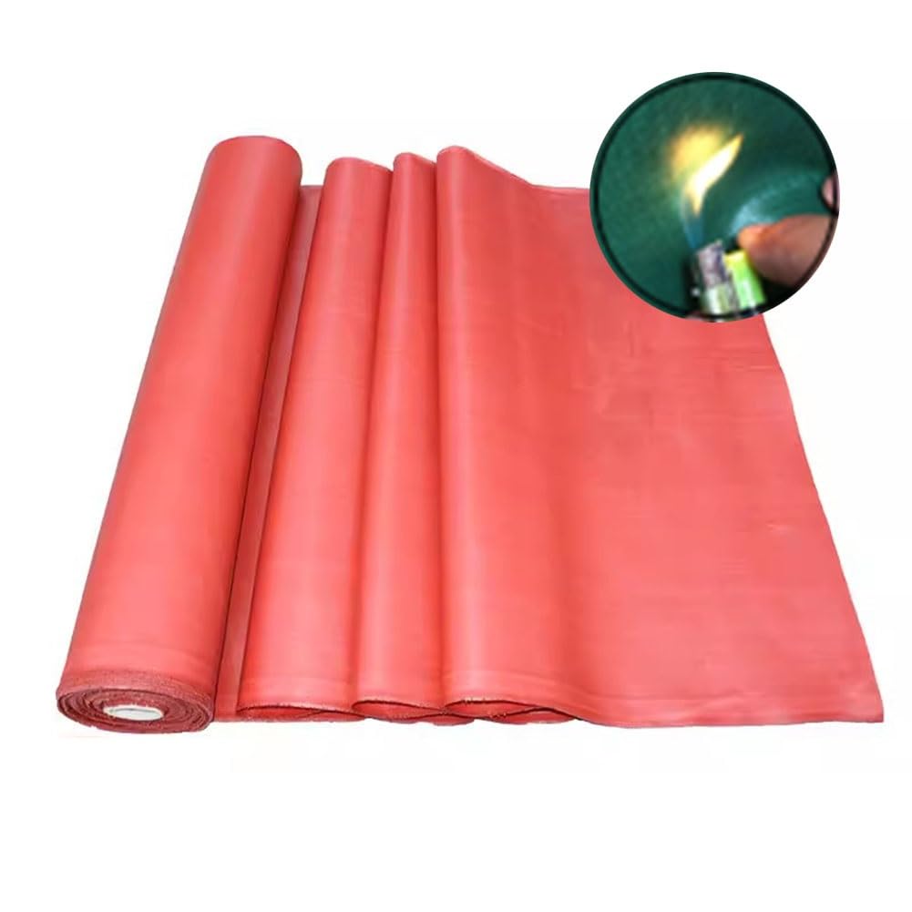 Couverture anti feu, Couverture Anti-feu En Fibre De Verre, Couverture De Soudage Ignifuge, Tapis De Soudure Ignifuge, Bouclier De Sécurité For Étincelle De Soudage À L'arc De Station-service(Red,2MX1